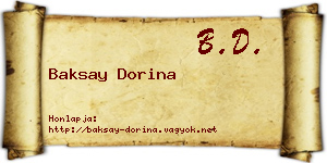 Baksay Dorina névjegykártya