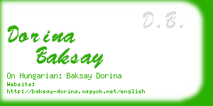 dorina baksay business card